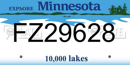 FZ29628 Minnesota License Plate
