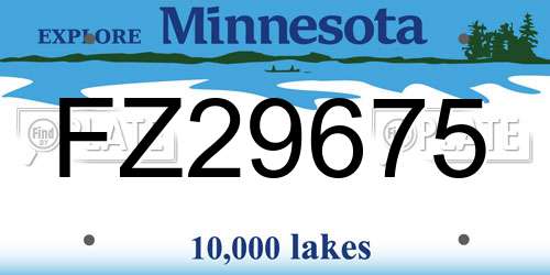 FZ29675 Minnesota License Plate
