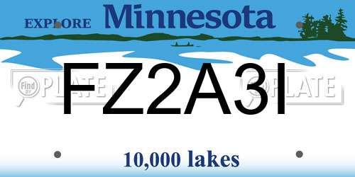 FZ2A3I Minnesota License Plate