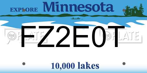 FZ2E0T Minnesota License Plate