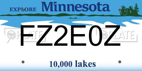 FZ2E0Z Minnesota License Plate