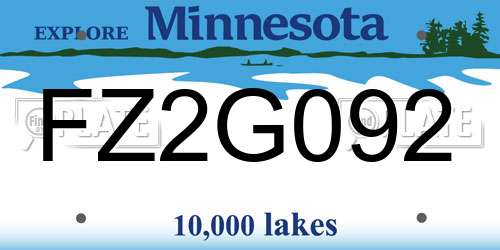 FZ2G092 Minnesota License Plate