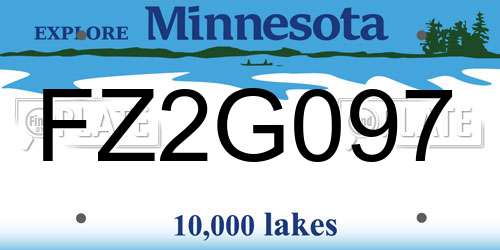 FZ2G097 Minnesota License Plate