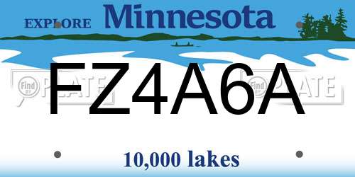 FZ4A6A Minnesota License Plate
