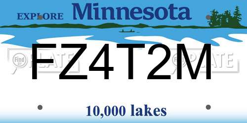 FZ4T2M Minnesota License Plate