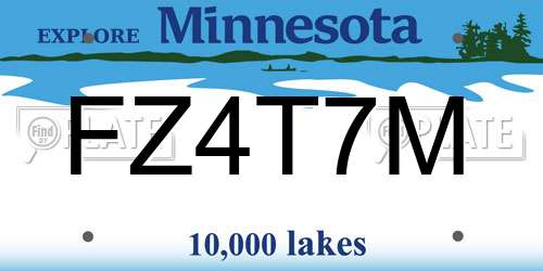 FZ4T7M Minnesota License Plate