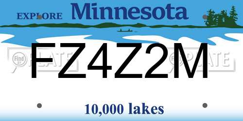 FZ4Z2M Minnesota License Plate