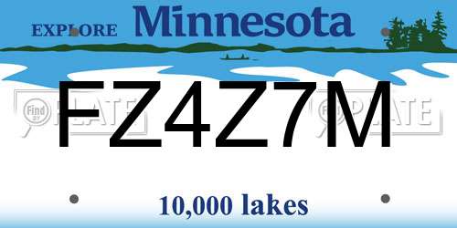 FZ4Z7M Minnesota License Plate
