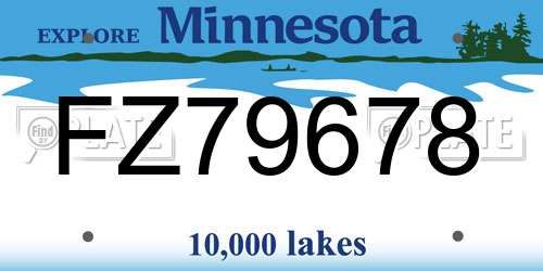 FZ79678 Minnesota License Plate