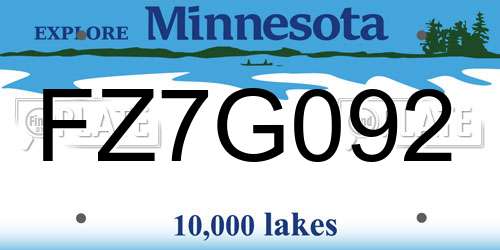 FZ7G092 Minnesota License Plate