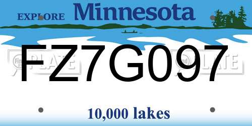 FZ7G097 Minnesota License Plate