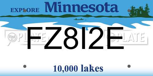 FZ8I2E Minnesota License Plate