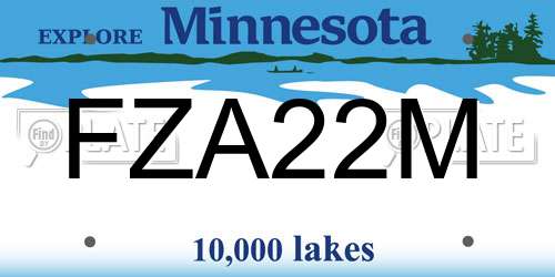 FZA22M Minnesota License Plate