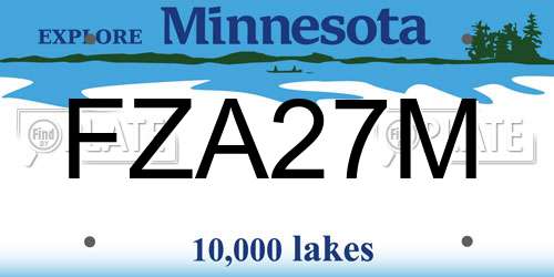 FZA27M Minnesota License Plate