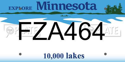 FZA464 Minnesota License Plate