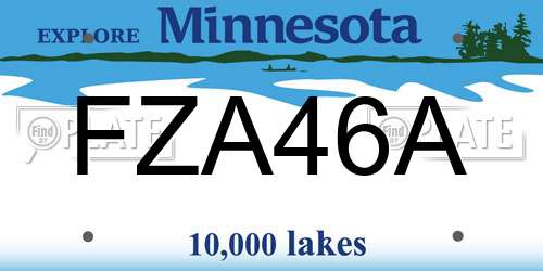 FZA46A Minnesota License Plate