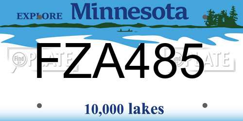 FZA485 Minnesota License Plate