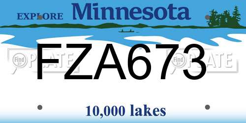 FZA673 Minnesota License Plate