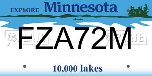 FZA72M Minnesota License Plate