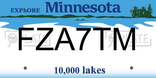 FZA7TM Minnesota License Plate