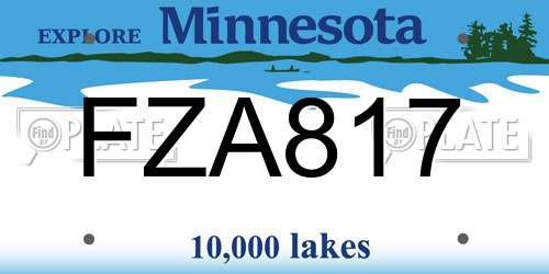 FZA817 Minnesota License Plate
