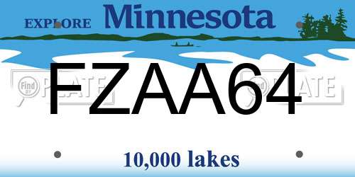 FZAA64 Minnesota License Plate