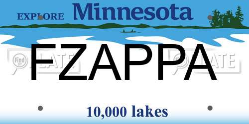 FZAPPA Minnesota License Plate