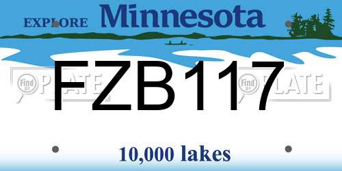 FZB117 Minnesota License Plate