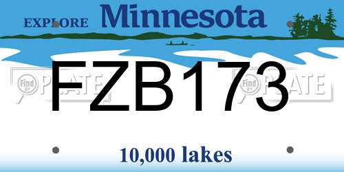 FZB173 Minnesota License Plate