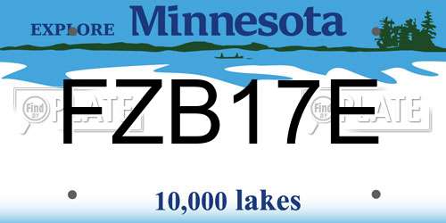 FZB17E Minnesota License Plate