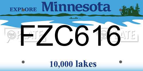 FZC616 Minnesota License Plate