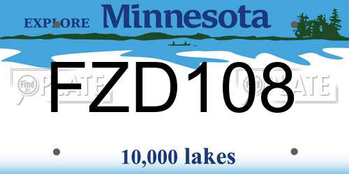 FZD108 Minnesota License Plate