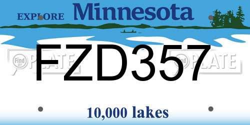 FZD357 Minnesota License Plate