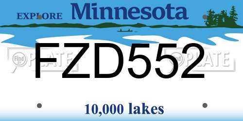 FZD552 Minnesota License Plate
