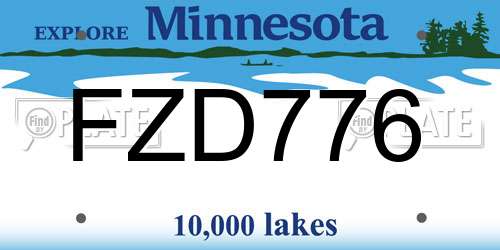 FZD776 Minnesota License Plate