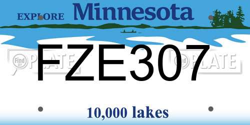 FZE307 Minnesota License Plate