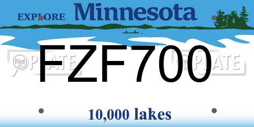 FZF700 Minnesota License Plate