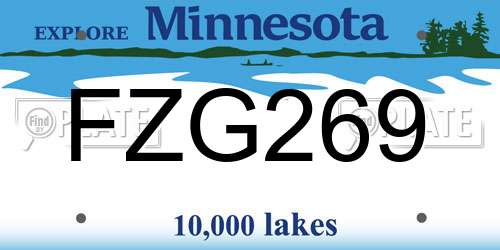 FZG269 Minnesota License Plate