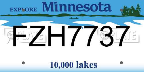 FZH7737 Minnesota License Plate