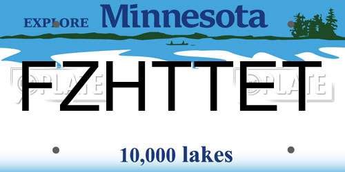 FZHTTET Minnesota License Plate