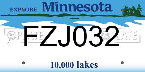 FZJ032 Minnesota License Plate