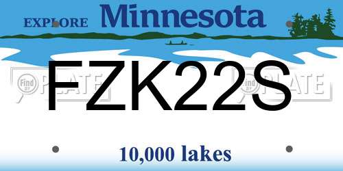 FZK22S Minnesota License Plate