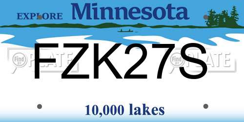 FZK27S Minnesota License Plate