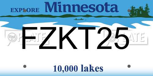 FZKT25 Minnesota License Plate