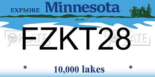 FZKT28 Minnesota License Plate