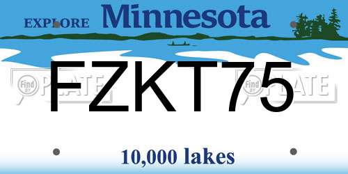 FZKT75 Minnesota License Plate