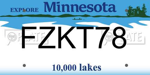 FZKT78 Minnesota License Plate