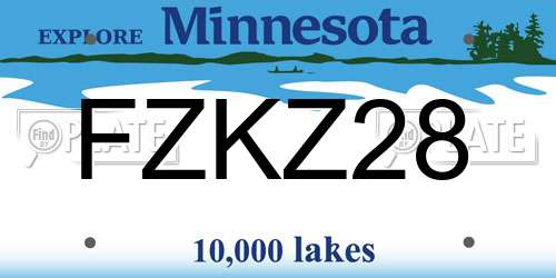 FZKZ28 Minnesota License Plate