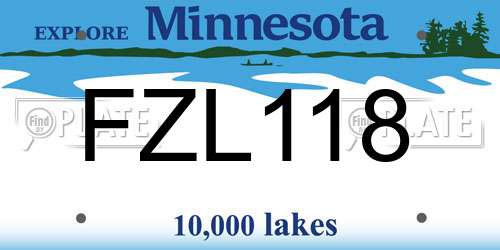 FZL118 Minnesota License Plate