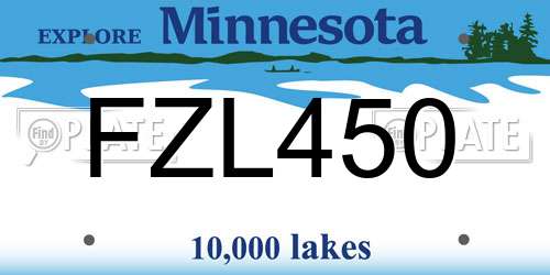 FZL450 Minnesota License Plate